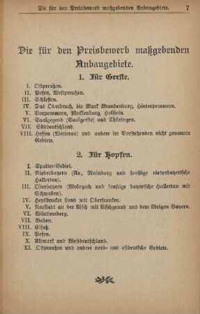 Die für den Preisbewerb maßgebenden Anbaugebiete