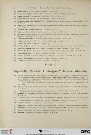 Aquarelle, Pastelle, Hinterglas-Malereien, Miniatur (Nr. 369-395)