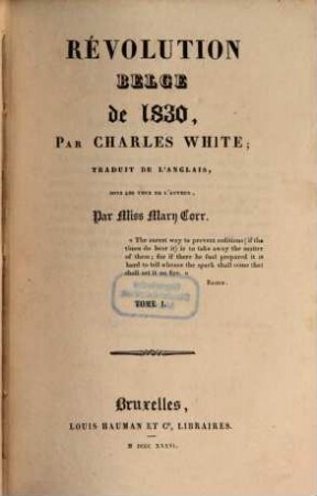 Révolution Belge de 1830, 1