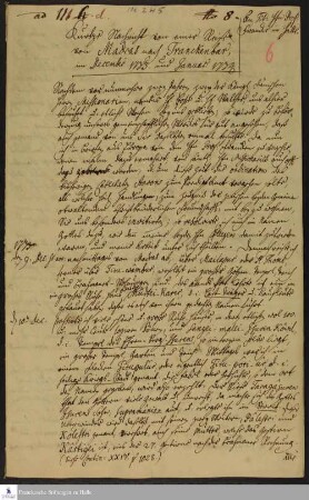 Reisetagebuch von Johann Anton Sartorius.