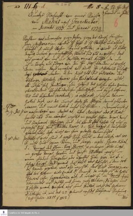 Reisetagebuch von Johann Anton Sartorius.