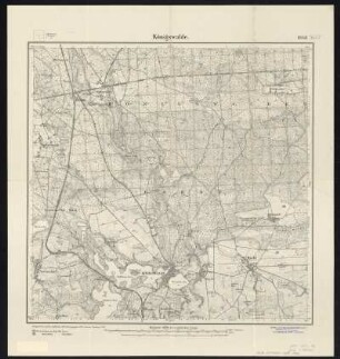 Messtischblatt [3457] = 1848 : Königswalde, 1912 : Messtischblatt [3457] = 1848 : Königswalde. - Aufn. 1892; hrsg. 1894; einz. Nachtr. 1912. - [Berlin] : Reichsamt für Landesaufnahme, 1912. - 1 Kt. : einfarbig. - Mit Höhenlinien u. Höhenang. - Nullmeridian nach Ferro
