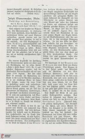 27: Joseph Wannenmacher, Maler, [1] : Nachträge und Beurteilung