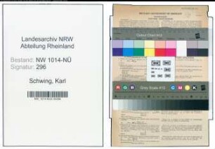 Entnazifizierung Karl Schwing , geb. 27.01.1904 (Ingenieur)