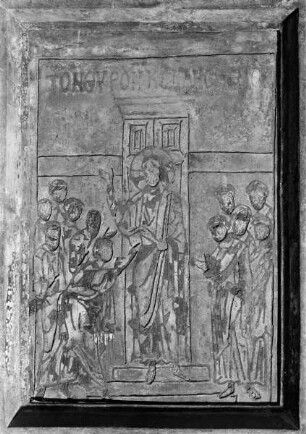 Porta Sacra: Erscheinung Christi und der ungläubige Thomas (linker Flügel, Reihe 4, Tafel 1)