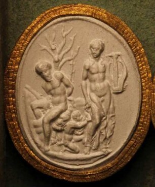 Apollo, Marsyas und Olympus (Daktyliothek, Erstes Mythologisches Tausend)
