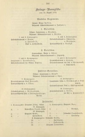Kriegs-Rangliste vom 19. August 1870