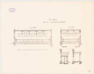 Gymnasium, Kassel Turnhalle: Querschnitte, Längsschnitt 1:100