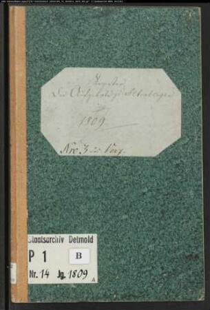 Zivilstandsregister der katholischen Gemeinde Altenbergen, Kreis Höxter (A 1809) (Gemeinde: Katholische Gemeinde Altenbergen, Kreis Höxter)