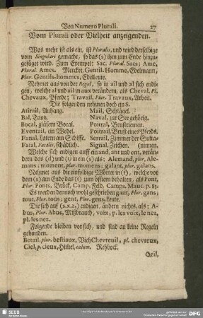Vom Plurali oder Vielheit anzeigenden