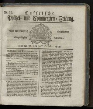 Nr. 87, Sonnabend, den 30sten October 1819