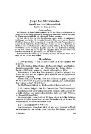 Fragen des Werkunterricht : Ergebnisse einer freien Arbeitsgemeinschaft