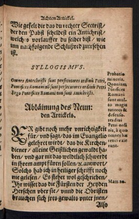 Abläinung des Neunden Artickels.