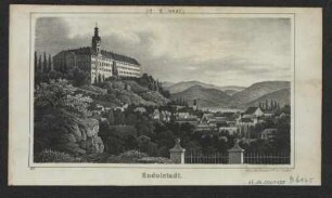 Ansicht von Rudolstadt, Lithograpie, um 1840