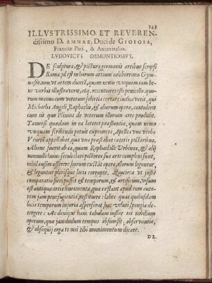 Illustrissimo Et Reverendissimo D. Amnae, Duci de Gioiosa, Franciae Pari, & Ammiralio. Ludovicus Demontiosius.