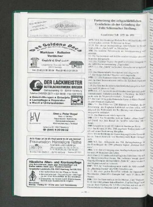 Fortsetzung des zeitgeschichtlichen Geschehens ab der Gründung der Fritz Schumacher Siedlung.