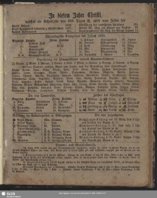 Chronologische Kennzeichnung des Jahres 1868 ...