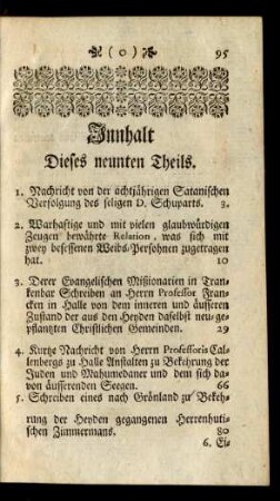 Innhalt Dieses neunten Theils