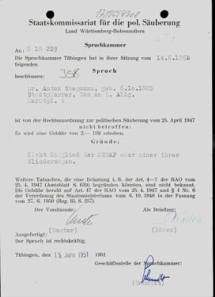 Stegmann, Anton, Dr.