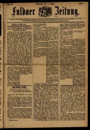 Ausgabe vom Montag, den 07. März 1887.