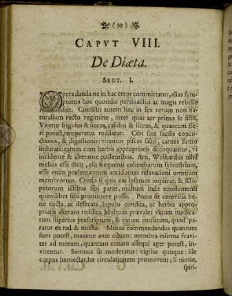 Caput VIII. De Diæta.