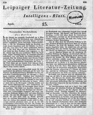 1833-04 : 15. Stück