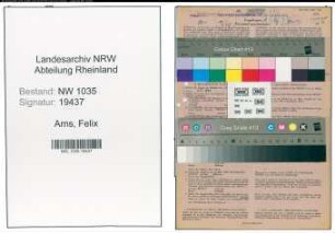 Entnazifizierung Felix Arns , geb. 07.12.1892 (Ingenieur+)