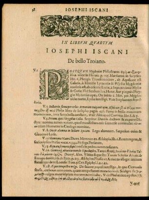 In Librum Quartum Josephi Iscani De bello Troiano.