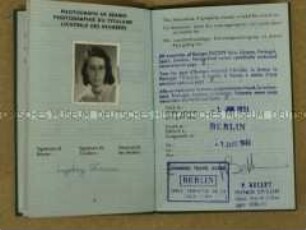 Reisepass von Ingeborg Thomas - Familiennachlass