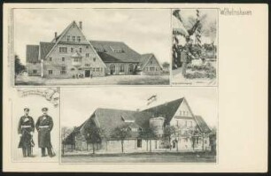 Seemannsheim, Wilhelmshaven: Außenansichten, Kaiser Wilhelm II. und Prinz Heinrich (Postkarte)
