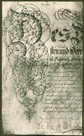 Lehrbrief eines Kochs, 1783. Detail von EII024 + EII025