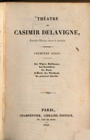 Théâtre de Casimir Delavigne, 1