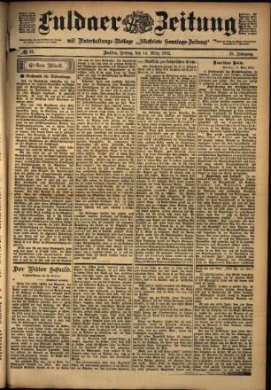 Erste Ausgabe vom Freitag, den 14. März 1902.