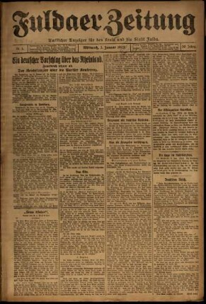 Ausgabe vom Mittwoch, den 03. Januar 1923.