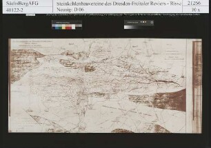 Steinkohlenbecken des Plauenschen Grundes bei Dresden (Döhlener Becken), Höhenschichtenkarte des Hauptflözes