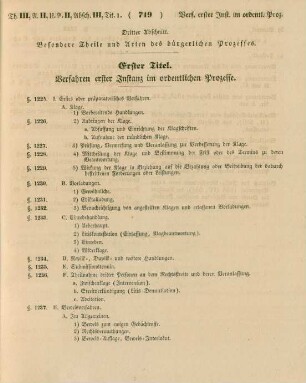 Dritter Abschnitt. Besondere Theile und Arten des bürgerlichen Prozesses