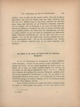 Das Epithel an der innern und äussern Seite des acustischen Endapparats