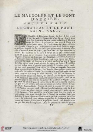 Le Mausolée et le Pont d’Adrien, aujourd’hui le chateau et le Pont Saint Ange