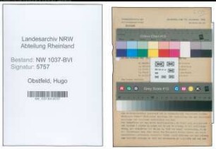 Entnazifizierung Hugo Obstfeld , geb. 31.03.1888 (Stadtinspektor)
