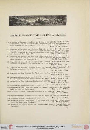 Gemälde, Handzeichnungen und Ähnliches (Nr. 970-1028)