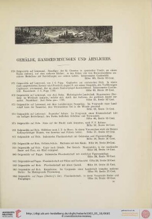 Gemälde, Handzeichnungen und Ähnliches (Nr. 970-1028)
