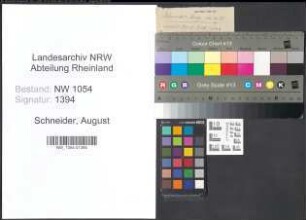 Entnazifizierung August Schneider , geb. 14.11.1885 (Bahnamtmann)