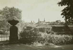 Dresden, Blick vom Garten des Japanischen Palais nach Südosten auf die Altstadt