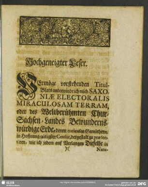 Hochgeneigter Leser