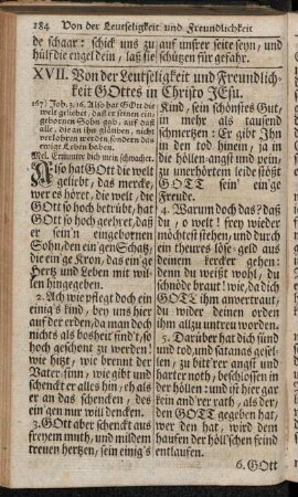 XVII. Von der Leutseligkeit und Freundlichkeit Gottes in Christo Jesu.