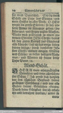 Abend-Gebät