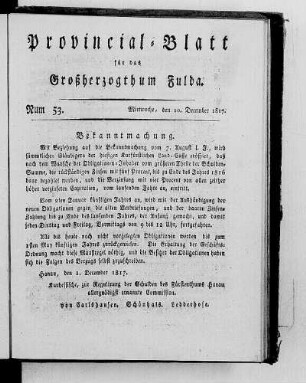 Num. 53, Ausgabe vom 10. Dezember 1817