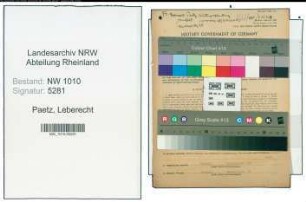 Entnazifizierung Leberecht Paetz , geb. 11.11.1881 (Grosshaendler)