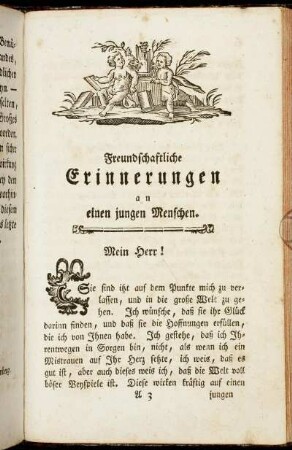 Freundschaftliche Erinnerungen an einen jungen Menschen.