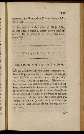 Neuntes Capitel. Unerwartete Nahrung für die Liebe